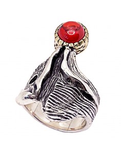 Anillo Contemporáneo Granate