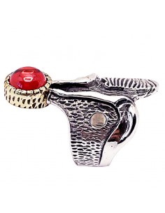 Anillo Contemporáneo Granate 2