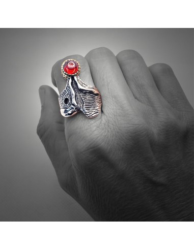 Anillo Contemporáneo Granate