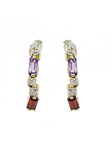 Pendientes Aros Baguettes Multicolor