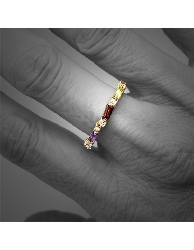Anillo Baguettes Multicolor