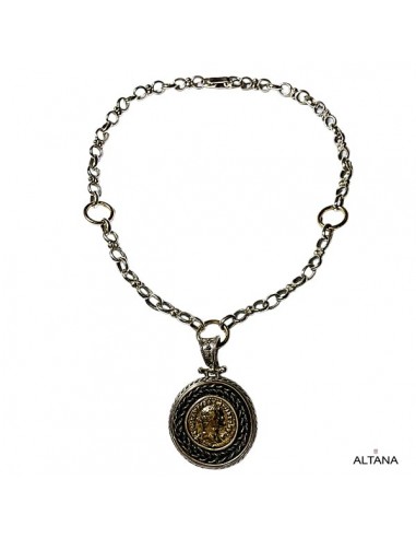 Cadena Plata de Ley con apliques en...